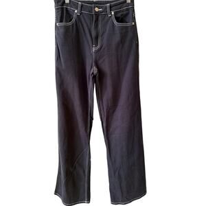 Divided by H&M Black Jeans White Stitching Women's Size 6 Streetwear Grunge Y2K